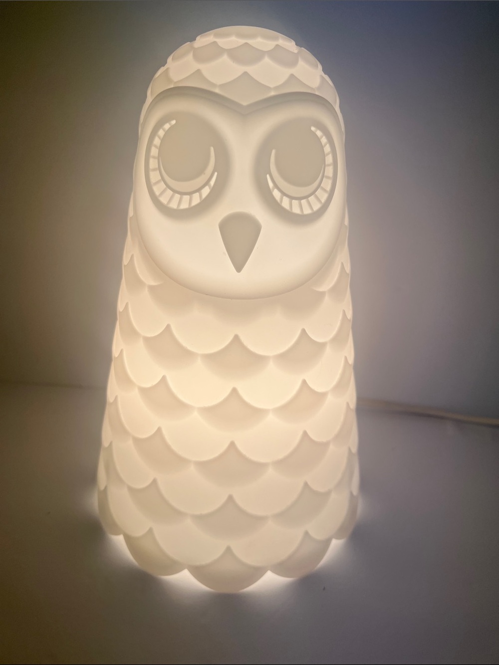 IKEA Owl Night Light Lamp Scalloped Charming Room Accent Decorative